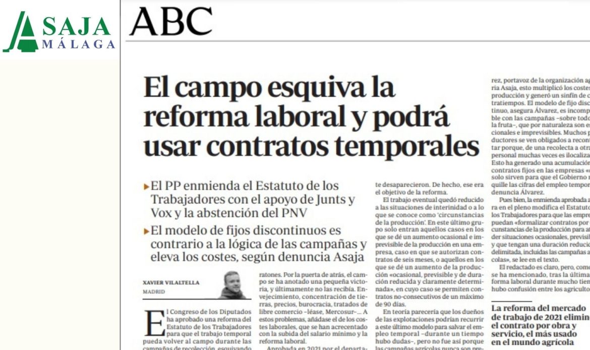 El campo esquiva la reforma laboral y podrá usar contratos temporales